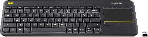 K400 Plus, LOGITECH  Wireless Touch Keyboard, 2.4 GHz, Touchpad, 2 x AA,  BLACK (920-007145)