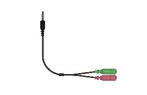 ACC-100, GENIUS,  Audio Adapter Cable(2 x 3.5mm female mic headphone jack plug to 1 x 3.5mm male jack plug)
